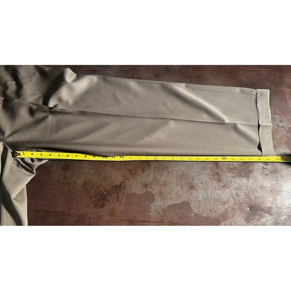 Burberry Mens Pleated Cuffed Wool Straight Dress Pants Taupe Size 40x30 Office - Picture 7 of 9